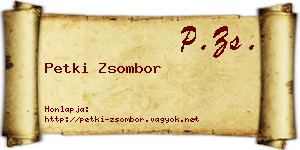 Petki Zsombor névjegykártya